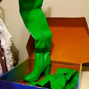 Green current mood high heel boots